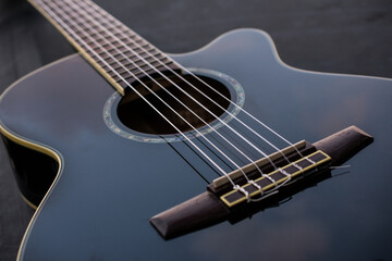 Fototapeta na wymiar acoustic classic guitar