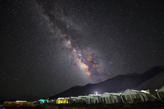 Milkyway over camp near Pangong lake
