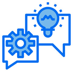 idea blue line icon
