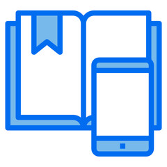 Book blue line icon