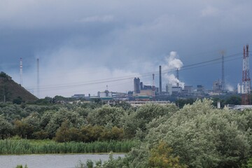 Fototapeta na wymiar View of the cement plant in Devnya (Bulgaria)