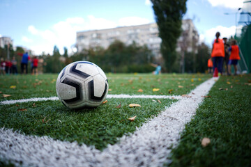 football training with a ball - obrazy, fototapety, plakaty