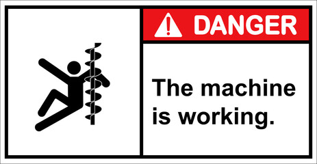 Be careful of the arm being hit by the blade.,Danger sign
