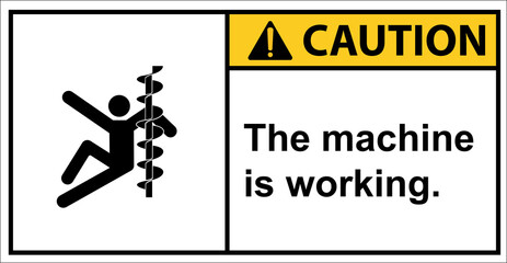 Be careful of the arm being hit by the blade.,Caution sign
