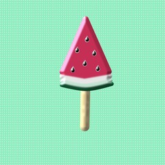 Ice cream watermelon valentine