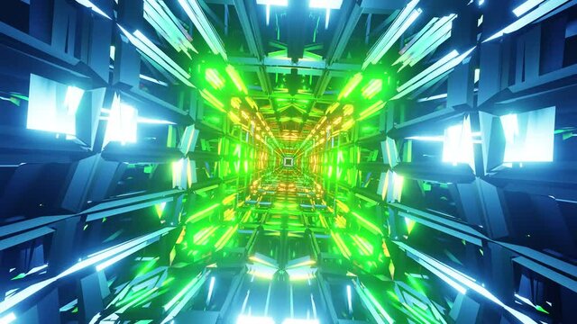 Deformated an colored sci-fi tunnel VJ loop