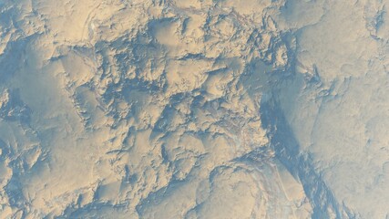 Fototapeta premium abstract cosmic texture, beautiful alien planet in far space, detailed planet surface, abstract aerial view, abstract texture, science fiction, cosmic landscape
