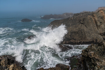 Crashing waves on the N. California coast