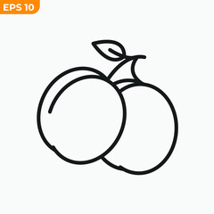 plum fruits icon symbol template for graphic and web design collection logo vector illustration