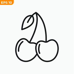 cherry fruits icon symbol template for graphic and web design collection logo vector illustration