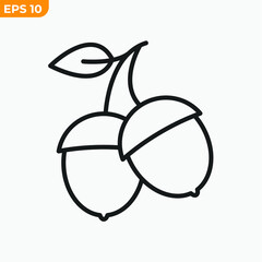 acorn fruits icon symbol template for graphic and web design collection logo vector illustration
