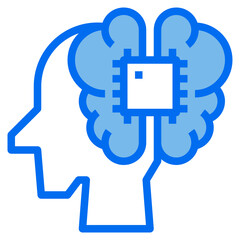 Ai blue line icon