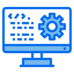 programming blue line icon