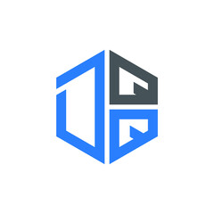 DQQ logo DQQ icon DQQ vector DQQ monogram DQQ letter DQQ minimalist DQQ triangle DQQ hexagon Unique modern flat abstract logo design 