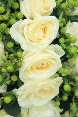 Wedding flowers: roses and green