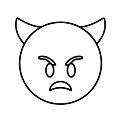 Devil line icon symbol vector emoji