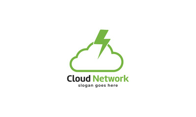 Cloud network logo design template