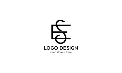 E and S letter logo design template