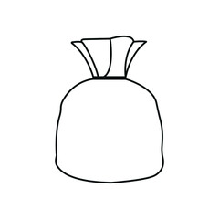 Money bag sack line icon vector