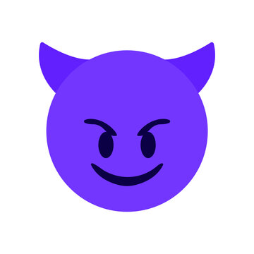 Smiling Devil Face Emoji Vector