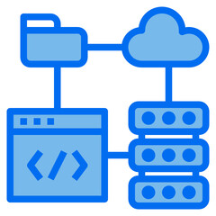 network blue line icon