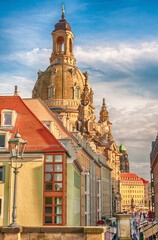 Obraz premium city view of Dresden, Germany with rebuild 
