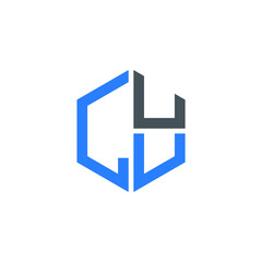 Fototapeta premium LUU logo LUU icon LUU vector LUU monogram LUU letter LUU minimalist LUU triangle LUU hexagon Unique modern flat abstract logo design 