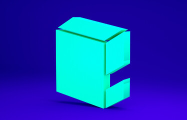 Green Flour pack icon isolated on blue background. Minimalism concept. 3d illustration 3D render