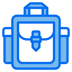 School Bag blue line icon