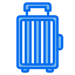 travelling bag blue line icon