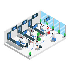Airport Terminal Isometric Composition
