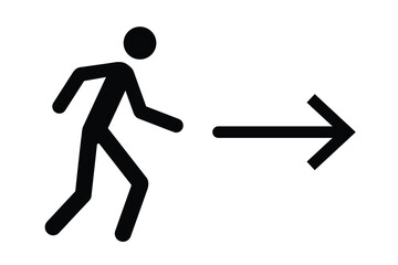 Pictogram of a person moving forward or exiting.