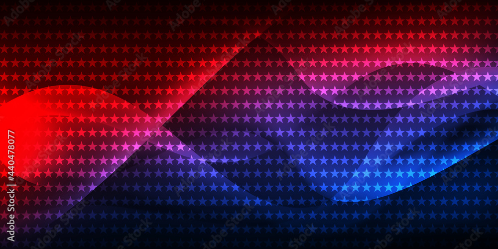 Poster patriotic abstract background with stars and gradient shapes, modern backdrop concept. 4th of july w