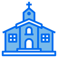 Church blue line icon
