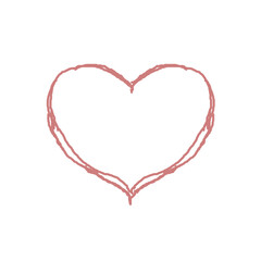 Fototapeta na wymiar Doodle red heart, hand drawn illustration