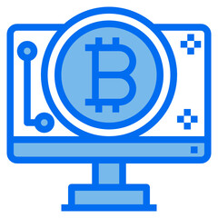 Business blue line icon