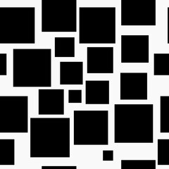 Black sqaures wallpaper. Vector seamless and simple minimal squares.