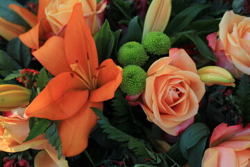 Mixed orange bouquet