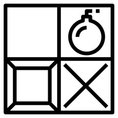 bomb block line icon
