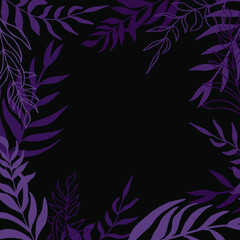 Fototapeta na wymiar Summer tropical vector design for cards, poster or flyer with exotic palm leaves