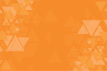 Abstract background made from triangles, orange pattern, symmetrical geometric shapes, vector background, geometry template, orange with white banner, layout 