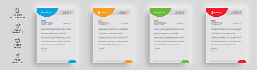 letterhead corporate flyer official modern poster magazine advertising minimal abstract shape layout 4 color newsletter design with logo