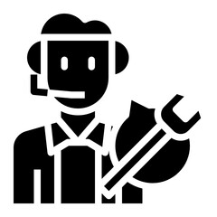 Technical support glyph icon