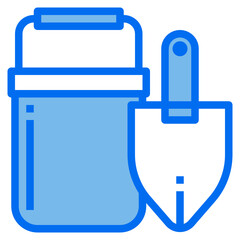 bucket blue line icon