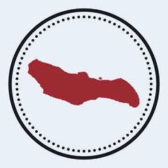 Saona Island round stamp. Round logo with island map and title. Stylish minimal Saona Island badge with map. Vector illustration.