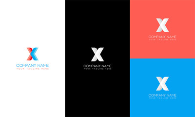 INtial X letter logo with gradient