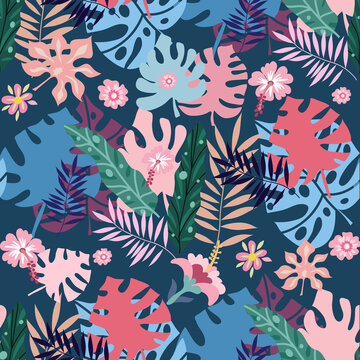 Tropical leaves pattern 3
