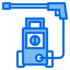 High pressure jet wash blue line icon