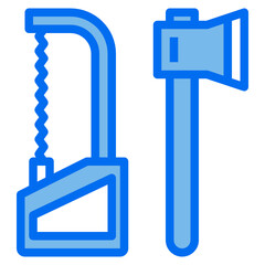Lumberjack blue line icon