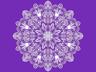 Mandala flower decoration ornament, isolated design element background. Tribal ethnic fashion motif for paper, textile, cloth fabric print. Digital art illustration